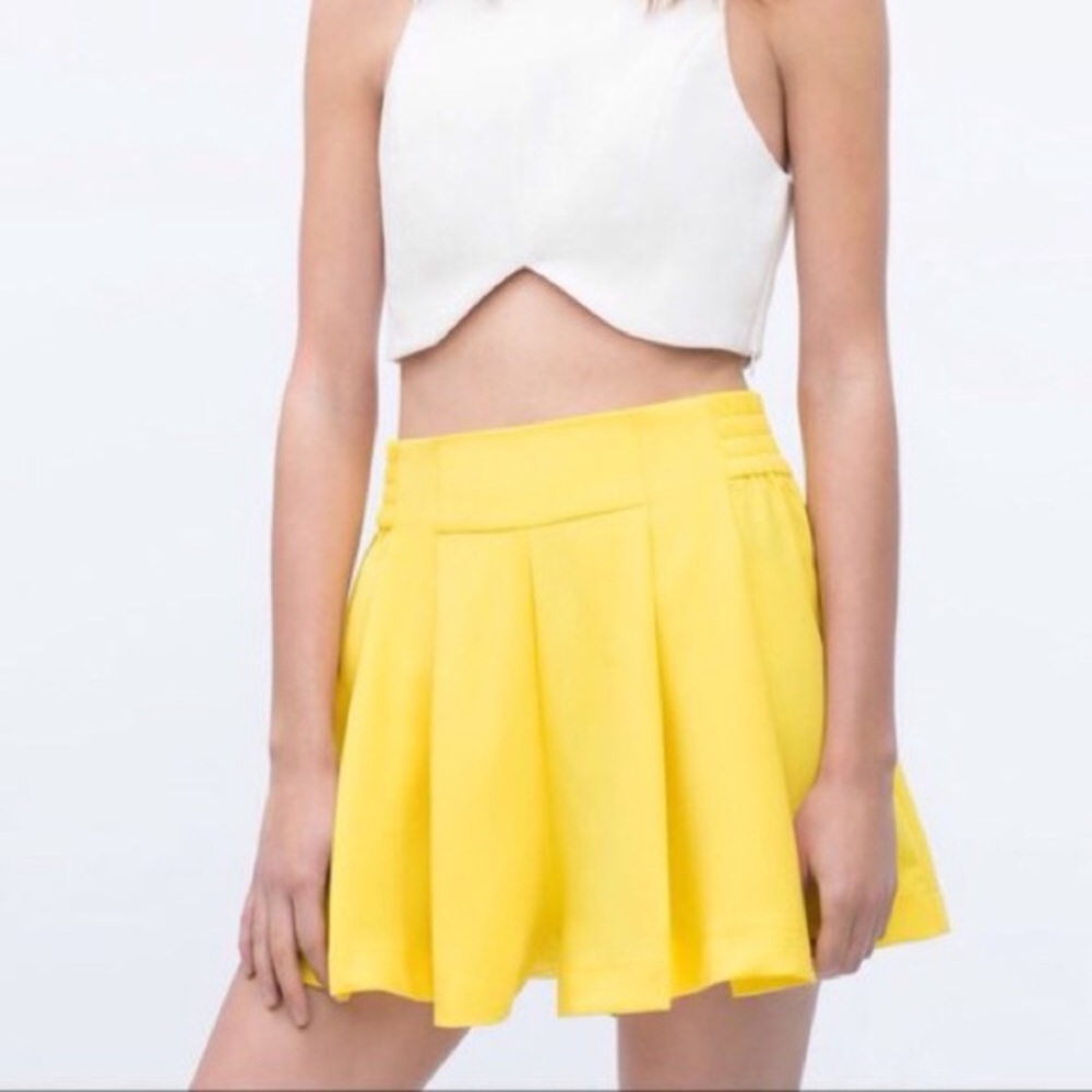 Zara flare shorts, yellow